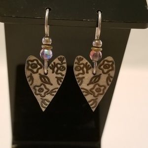 Wearable Art Earrings in Silver Tone